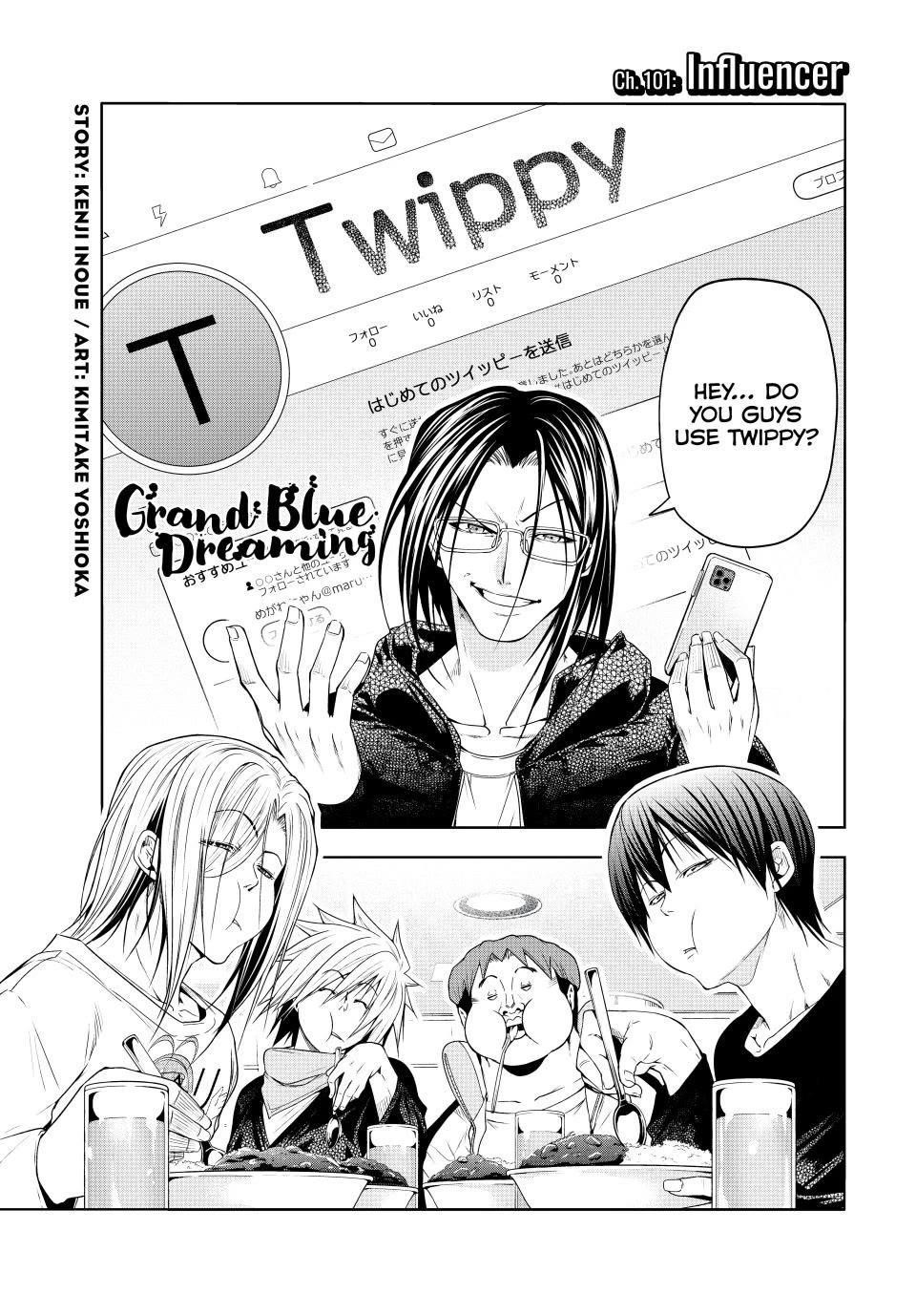 Grand Blue Manga Chapter 101 page 1 - Influencer scene