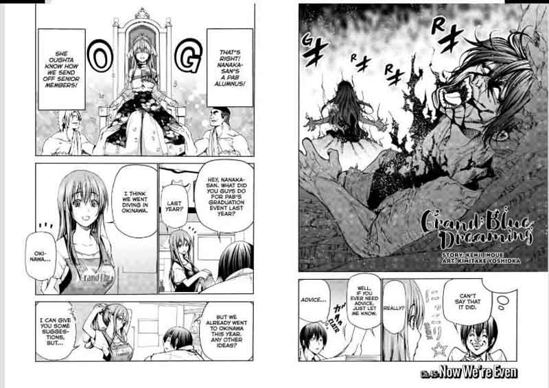 Grand Blue Manga Chapter 45 page 2 - Now We're Even scene