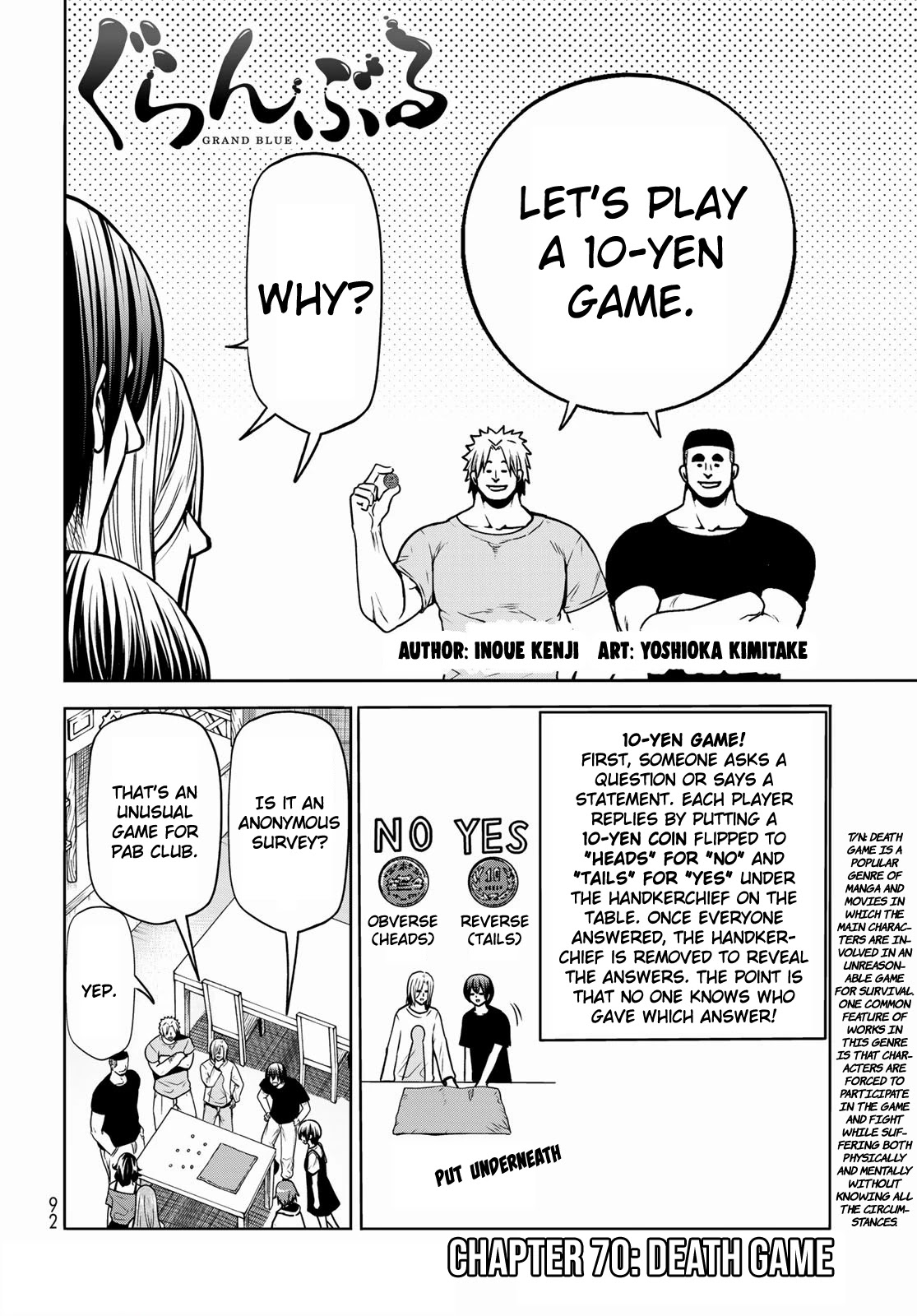 Grand Blue Manga Chapter 70 page 2 - Death Game scene