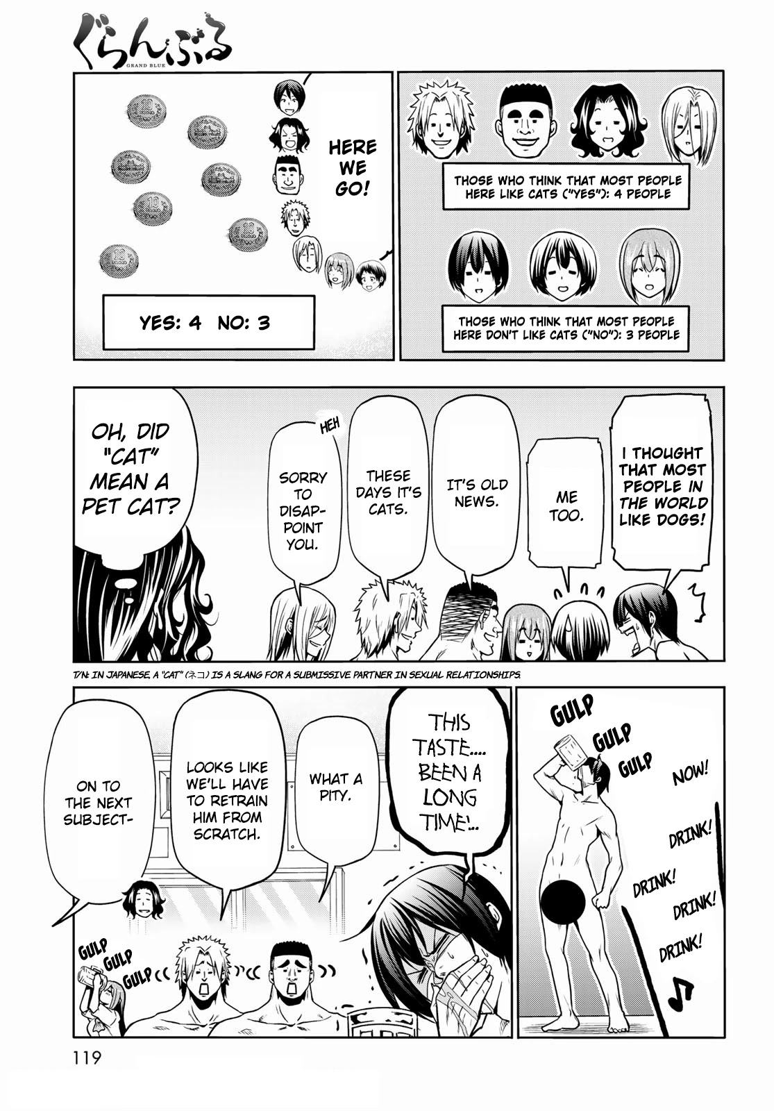 Grand Blue Manga Chapter 70 page 28 - Death Game scene