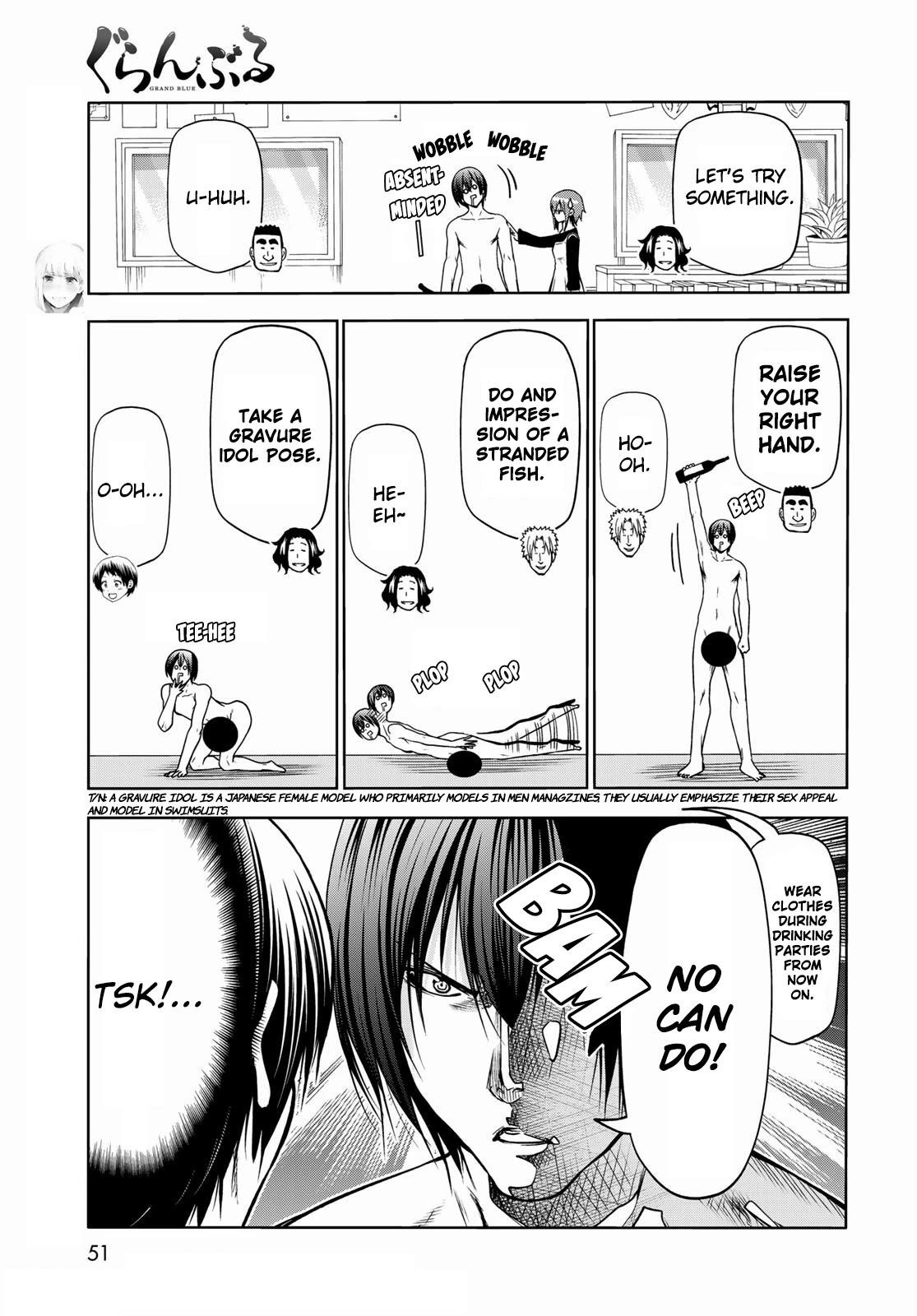 Grand Blue Manga Chapter 73 page 15 - Rebound Challenge scene