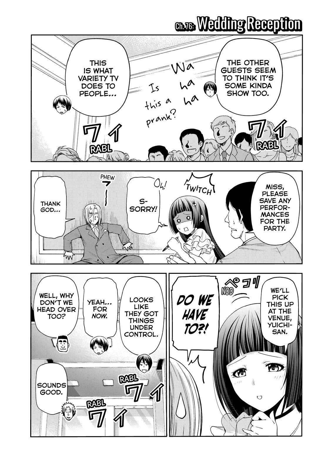 Grand Blue Manga Chapter 76 page 3 - Wedding Reception scene