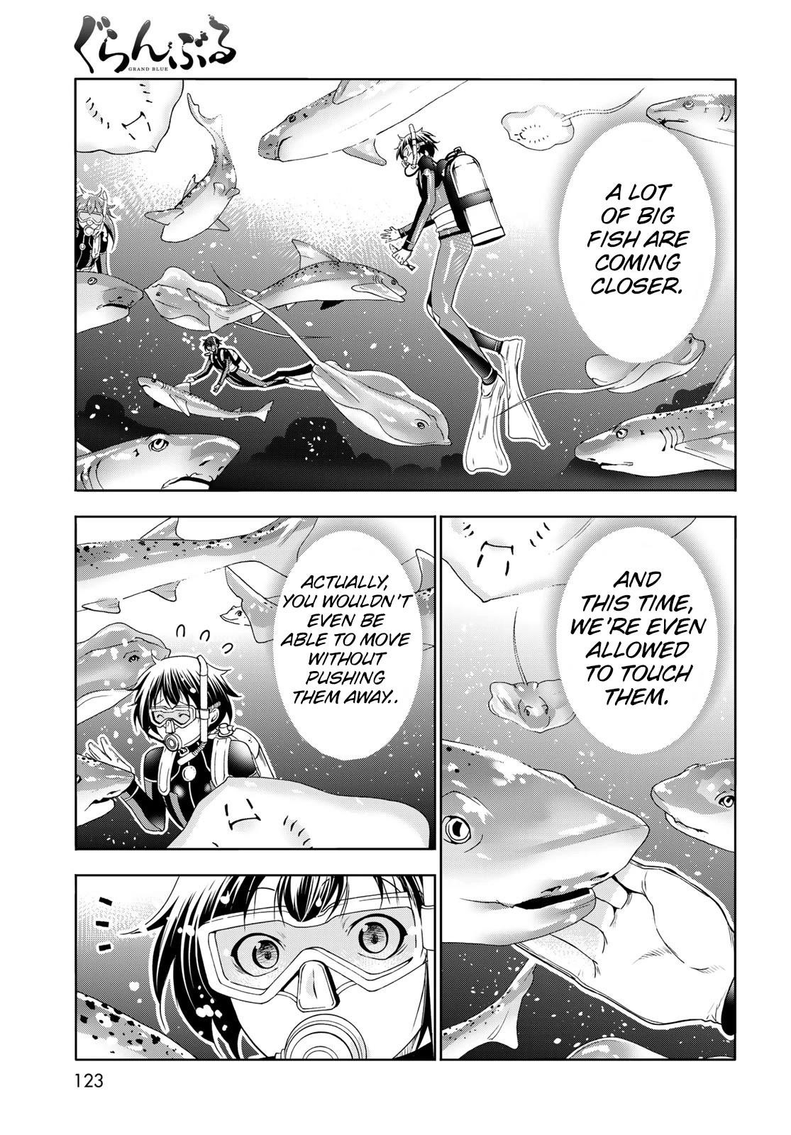 Grand Blue Manga Chapter 81 page 30 - Shark Scramble scene