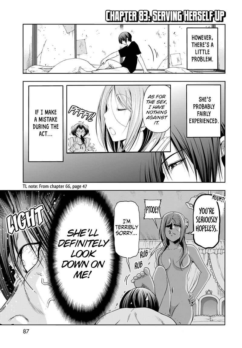 Grand Blue Manga Chapter 83 page 3 - Serving Herself Up scene