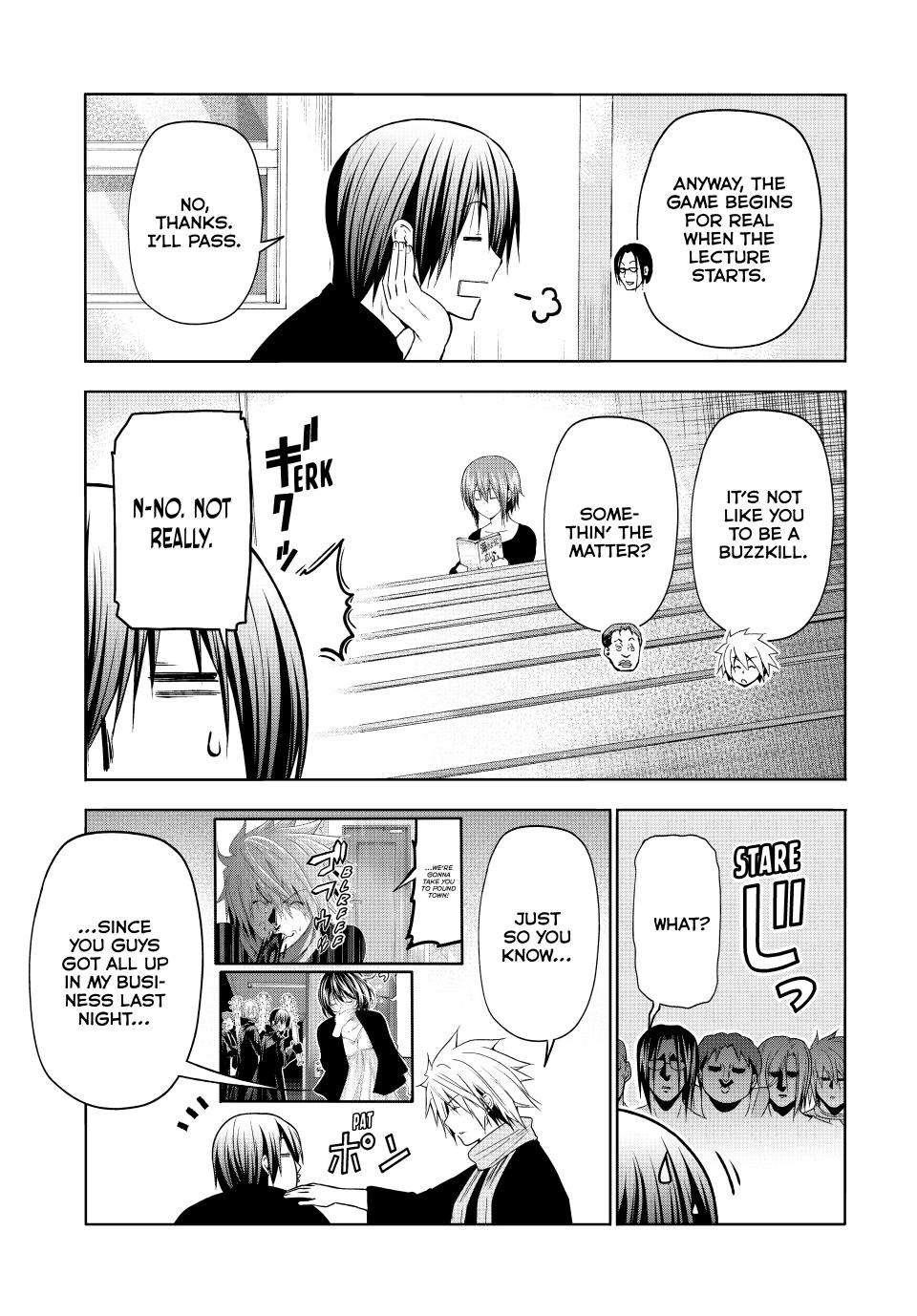 Grand Blue Manga Chapter 86 page 10 - No Reaction Game scene