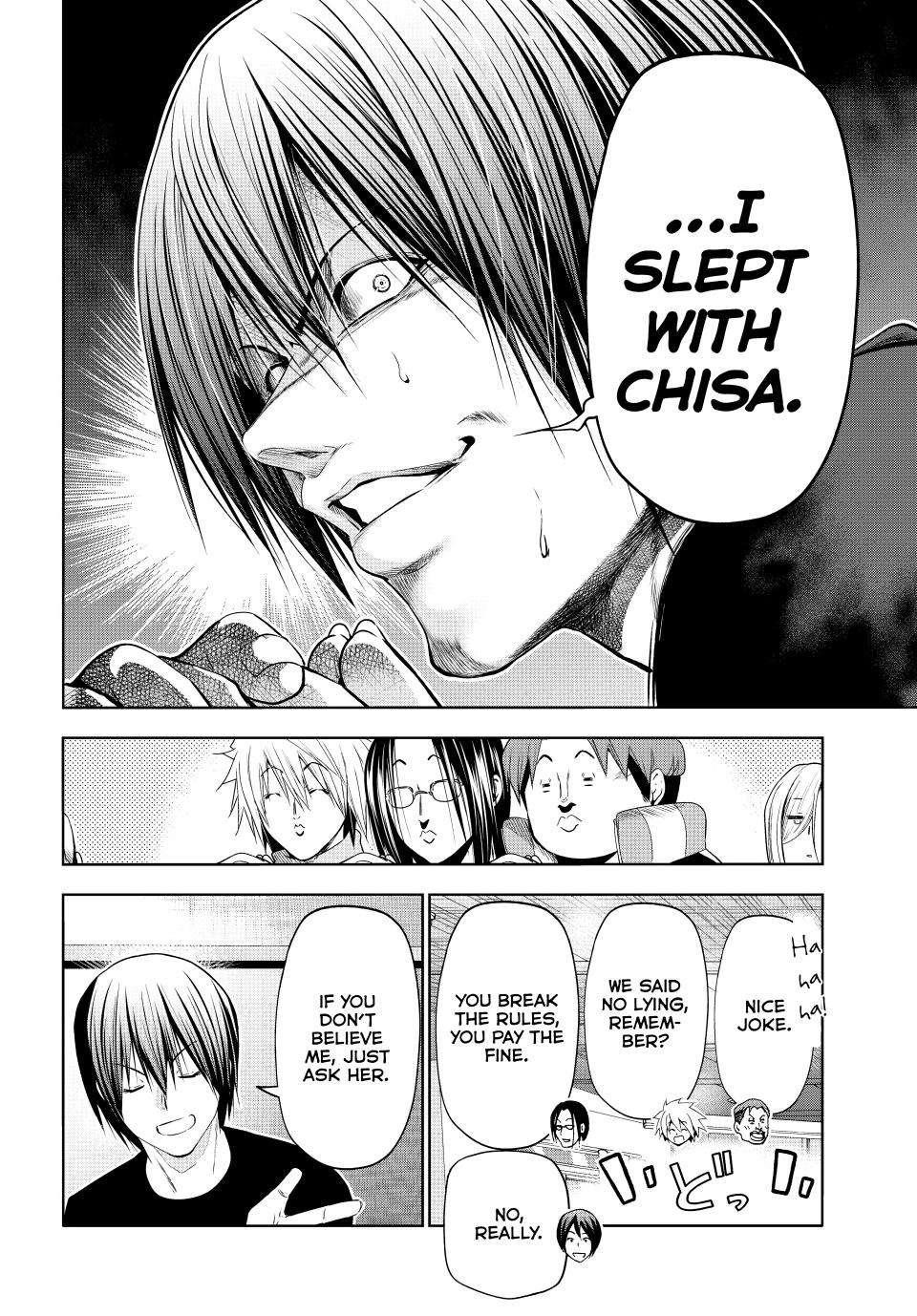Grand Blue Manga Chapter 86 page 27 - No Reaction Game scene